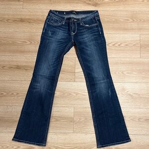 Express ReRock Boot Blue Jeans size 6 Long
